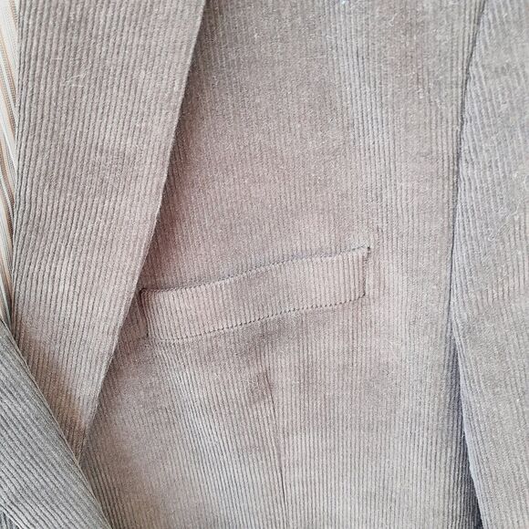 Chaps Blazer Brown Corduroy Solid Sport Coat Jacket Striped Lining sz: 4… - Picture 5 of 10